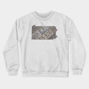 Vintage Pennsylvania License Plate Art Crewneck Sweatshirt